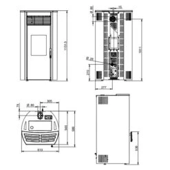 Pelletofen Royal Roberta Air 120 US 12,3 KW -Top Fram Geschaft ROBERTA AIR 90 120 US masse 1600x1600