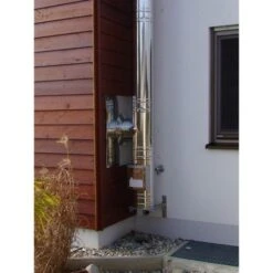 Edelstahlschornstein Bausatz Ø 130 Mm - Doppelwandig - Jeremias DW-Silver -Top Fram Geschaft Schornstein Wandmontage 1600x1600