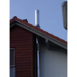 Edelstahlschornstein Bausatz Ø 180 Mm - Doppelwandig - Jeremias DW-Silver -Top Fram Geschaft Schronstein DW Silver mit Dachdurchfuhrung 1600x1600 2